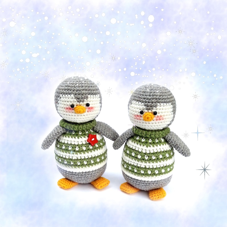 Christmas crochet pattern Amigurumi for decor or children's toy / Perry, The Christmas Penguin and Christmas tree image 4