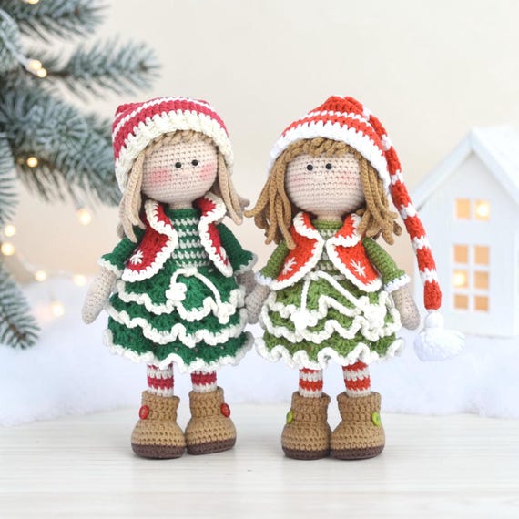 Crochet Christmas Elf Pattern, Amigurumi Doll PDF, Holiday Crochet Toy