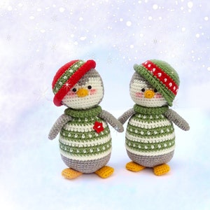 Christmas crochet pattern Amigurumi for decor or children's toy / Perry, The Christmas Penguin and Christmas tree image 2