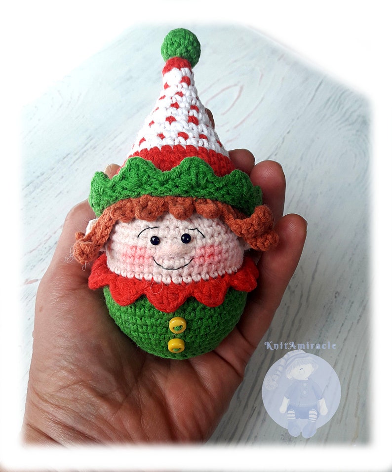 Crochet pattern Amigurumi Snowman Christmas Elf / Gnome Gingerbread Christmas Decorations ornament Set toys cupcakes image 6