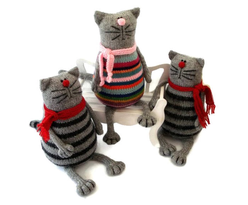 Knitting pattern Cat PDF Knitted animal pattern Stuffed kitty making toy Pablo the Serious Cat image 6