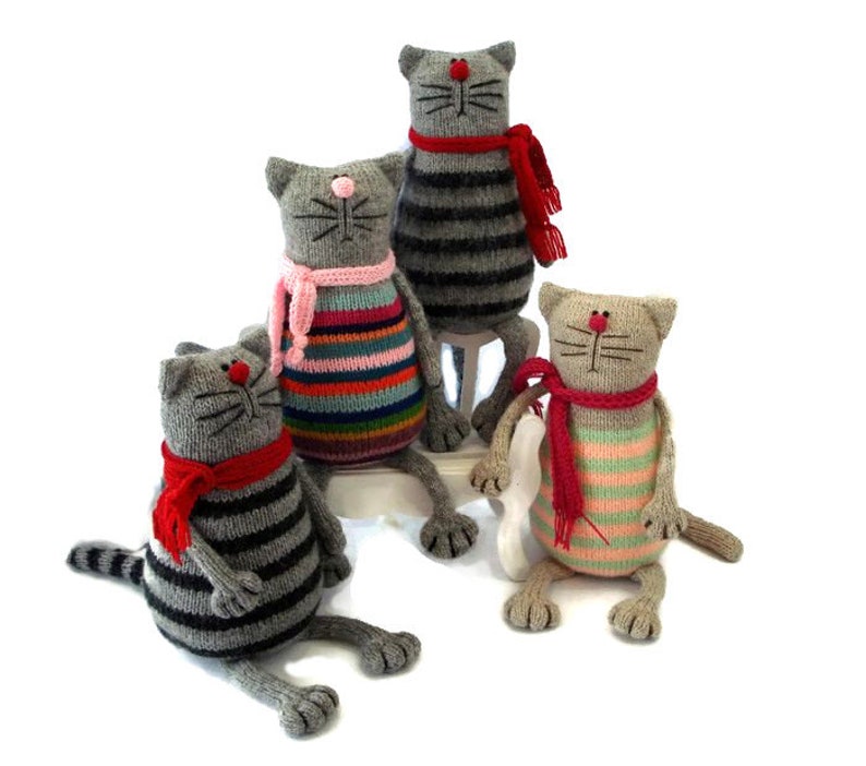 Knitting pattern Cat PDF Knitted animal pattern Stuffed kitty making toy Pablo the Serious Cat image 8