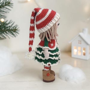 Crochet Christmas Elf Pattern, Amigurumi Doll PDF, Holiday Crochet Toy image 5