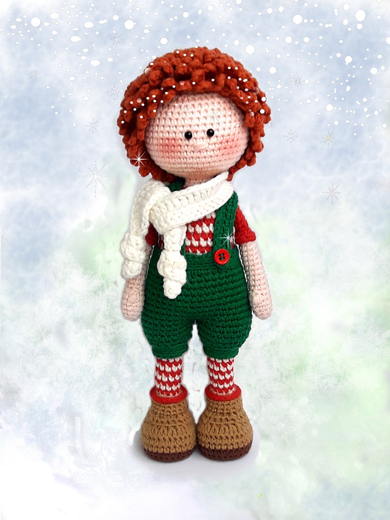 Crochet Amigurumi doll pattern Christmas Elf / Gnome Tutorial PDF for toy making Johnny, the Christmas Elf image 4