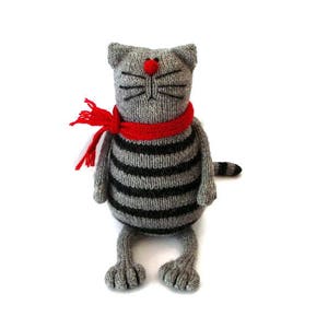 Knitting pattern Cat PDF Knitted animal pattern Stuffed kitty making toy Pablo the Serious Cat image 3