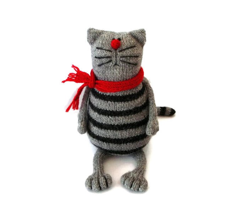 Knitting pattern Cat PDF Knitted animal pattern Stuffed kitty making toy Pablo the Serious Cat image 3