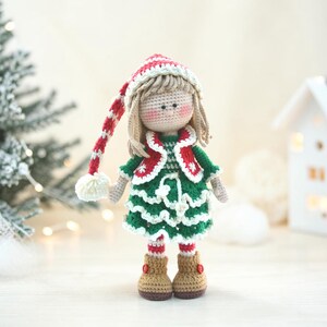 Crochet Christmas Elf Pattern, Amigurumi Doll PDF, Holiday Crochet Toy image 3