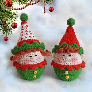 Crochet pattern Amigurumi Snowman Christmas Elf / Gnome Gingerbread Christmas Decorations ornament Set toys cupcakes image 3