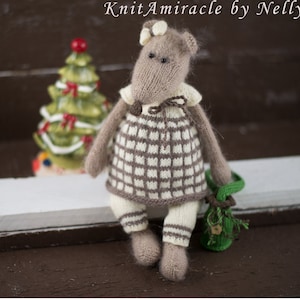 Toy mouse knitting pattern Knitted toy pattern PDF Knitting pattern animal DIY Christmas gift Knitted mice Sonia the Girl Mouse