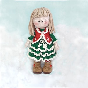 Amigurumi Christmas doll crochet pattern PDF for toy making Jovie, the Christmas Elf image 8