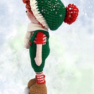Crochet Amigurumi doll pattern Christmas Elf / Gnome Tutorial PDF for toy making Johnny, the Christmas Elf image 5