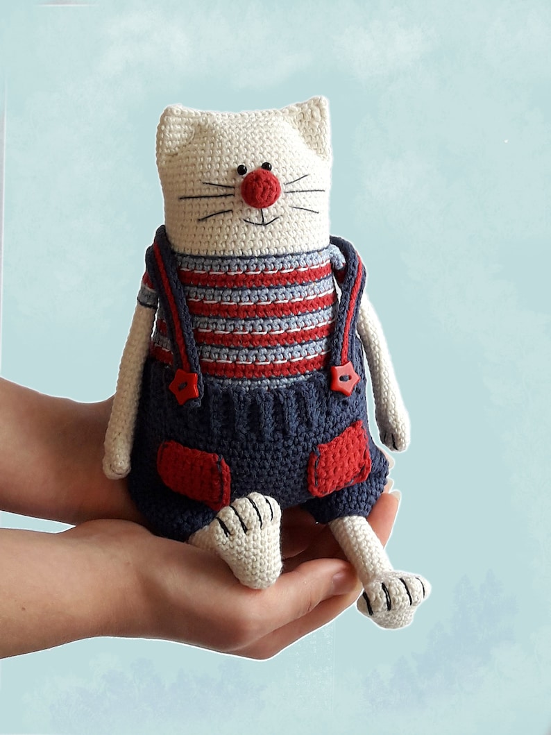 Amigurumi cat pattern Crochet toy kitty making Julius the Happy Chef Cat image 9