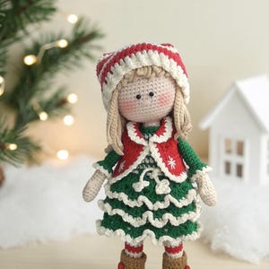 Crochet Christmas Elf Pattern, Amigurumi Doll PDF, Holiday Crochet Toy image 6