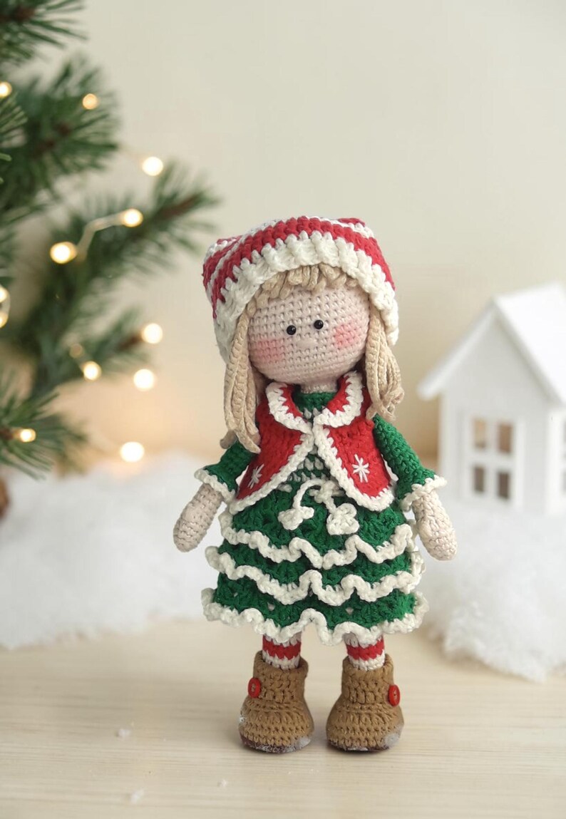Crochet Christmas Elf Pattern, Amigurumi Doll PDF, Holiday Crochet Toy image 6