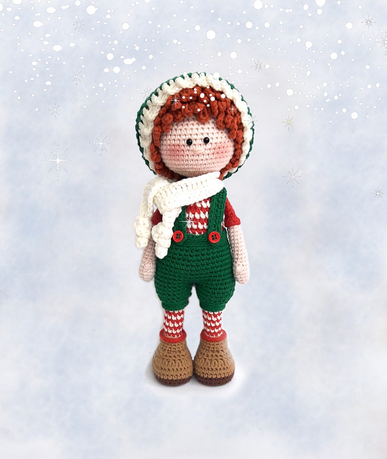 Crochet Amigurumi doll pattern Christmas Elf / Gnome Tutorial PDF for toy making Johnny, the Christmas Elf image 3