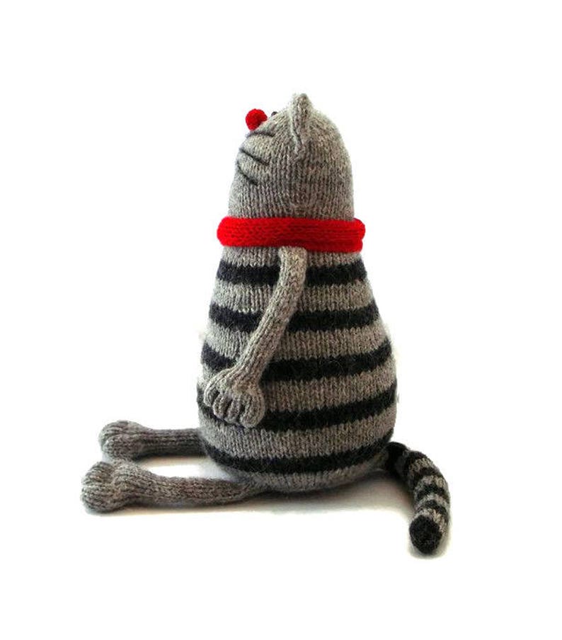 Knitting pattern Cat PDF Knitted animal pattern Stuffed kitty making toy Pablo the Serious Cat image 4