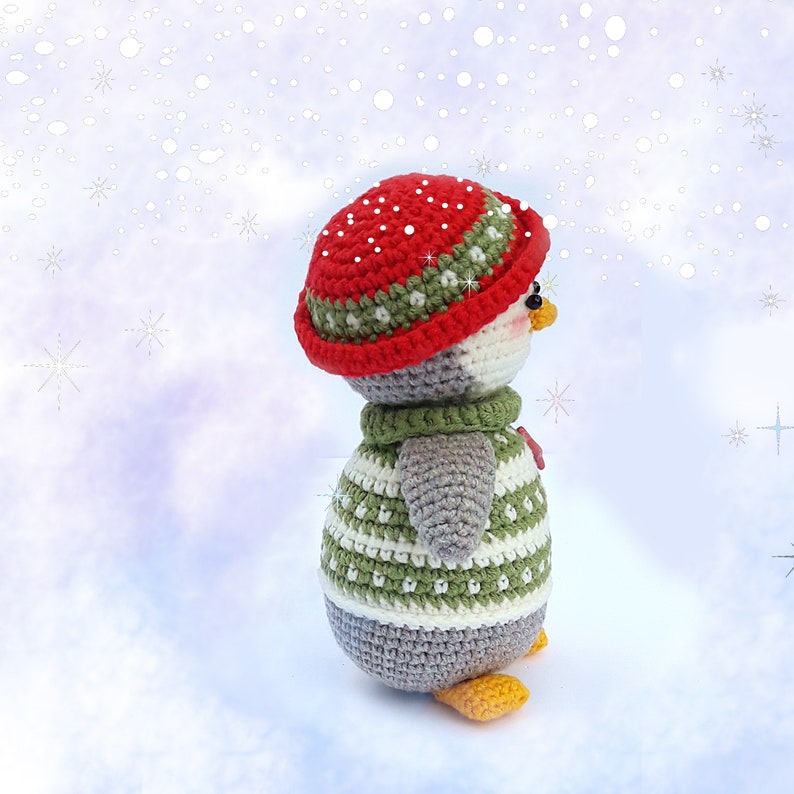 Christmas crochet pattern Amigurumi for decor or children's toy / Perry, The Christmas Penguin and Christmas tree image 7