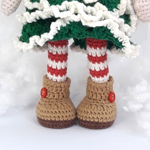 Amigurumi Christmas doll crochet pattern PDF for toy making Jovie, the Christmas Elf image 9