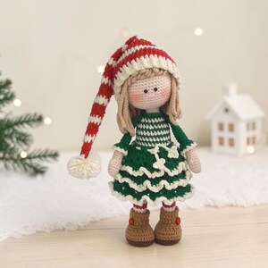 Crochet Christmas Elf Pattern, Amigurumi Doll PDF, Holiday Crochet Toy image 4