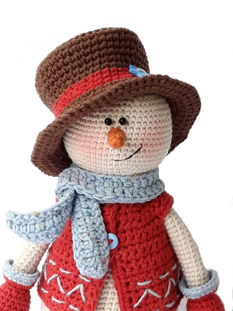 Crochet pattern Amigurumi Snowman with Christmas tree DIY Christmas toy decor Kevin the Snowman image 5