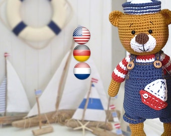 Amigurumi crochet pattern Eric, The Lifeguard Bear