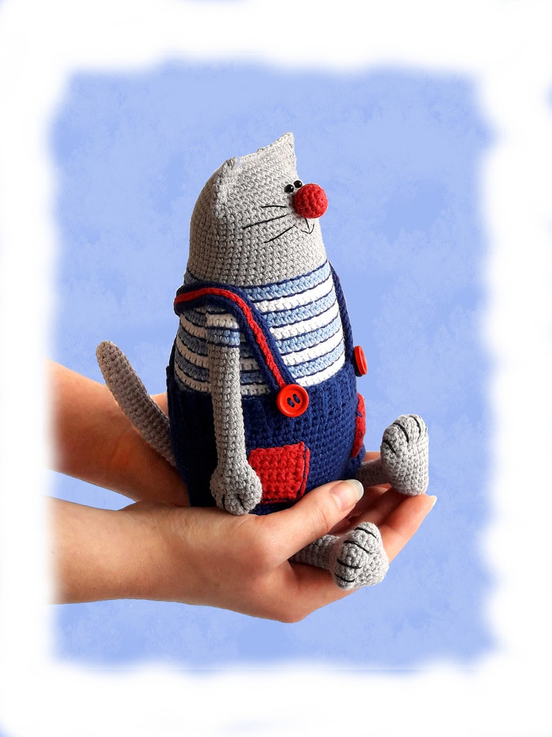 Amigurumi cat pattern Crochet toy kitty making Julius the Happy Chef Cat image 3