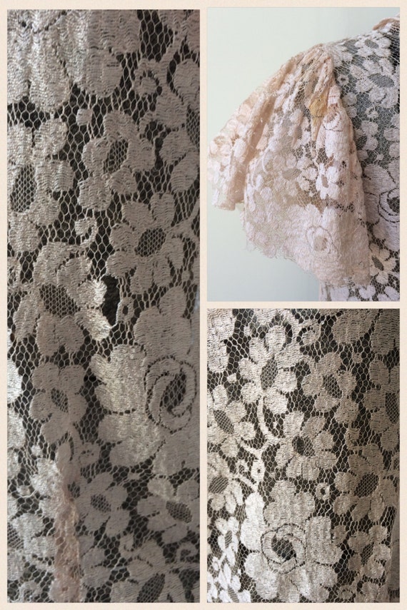 1920s 1930s Delicate Net Lace Blouse Flutter Peta… - image 5