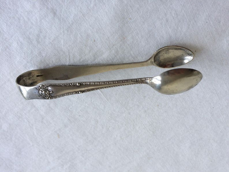 Elegant Vintage Sugar Cube Tongs Spoon Silver Plate Tea Time Etsy