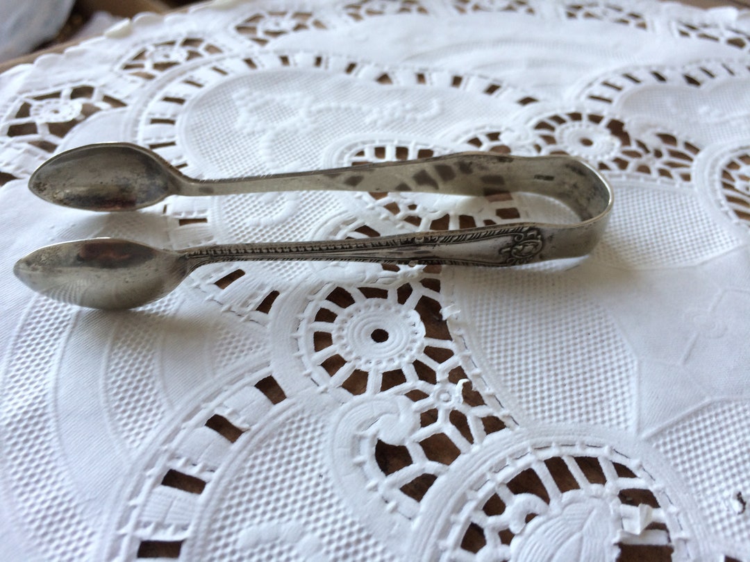 Elegant Vintage Sugar Cube Tongs Spoon Silver Plate Tea Time Etsy