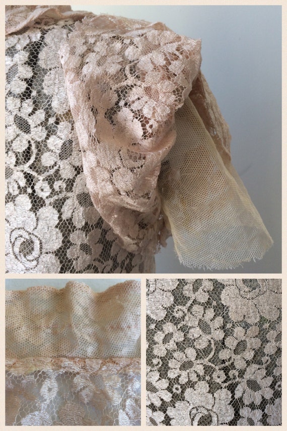 1920s 1930s Delicate Net Lace Blouse Flutter Peta… - image 4