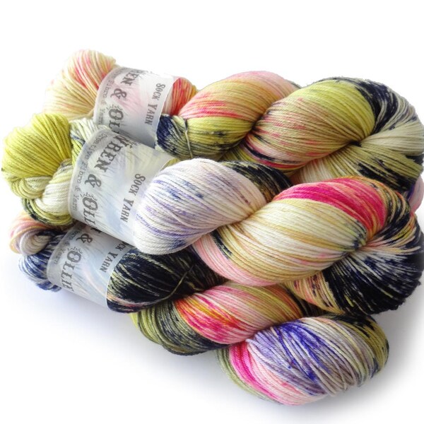 Sock Yarn Superwash Merino/Nylon 85/15 4ply Handdyed Yarn: EUPHONIA