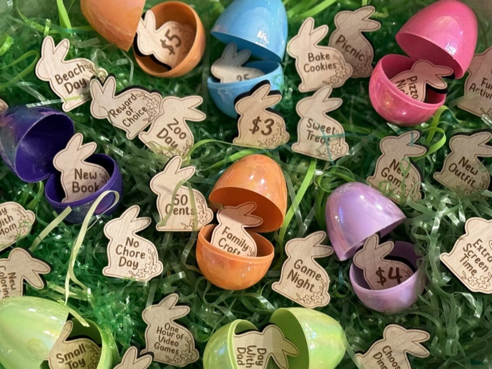 30 Easter Bunny Tokens Egg Fillers Set, High Quality, Easter Egg ...