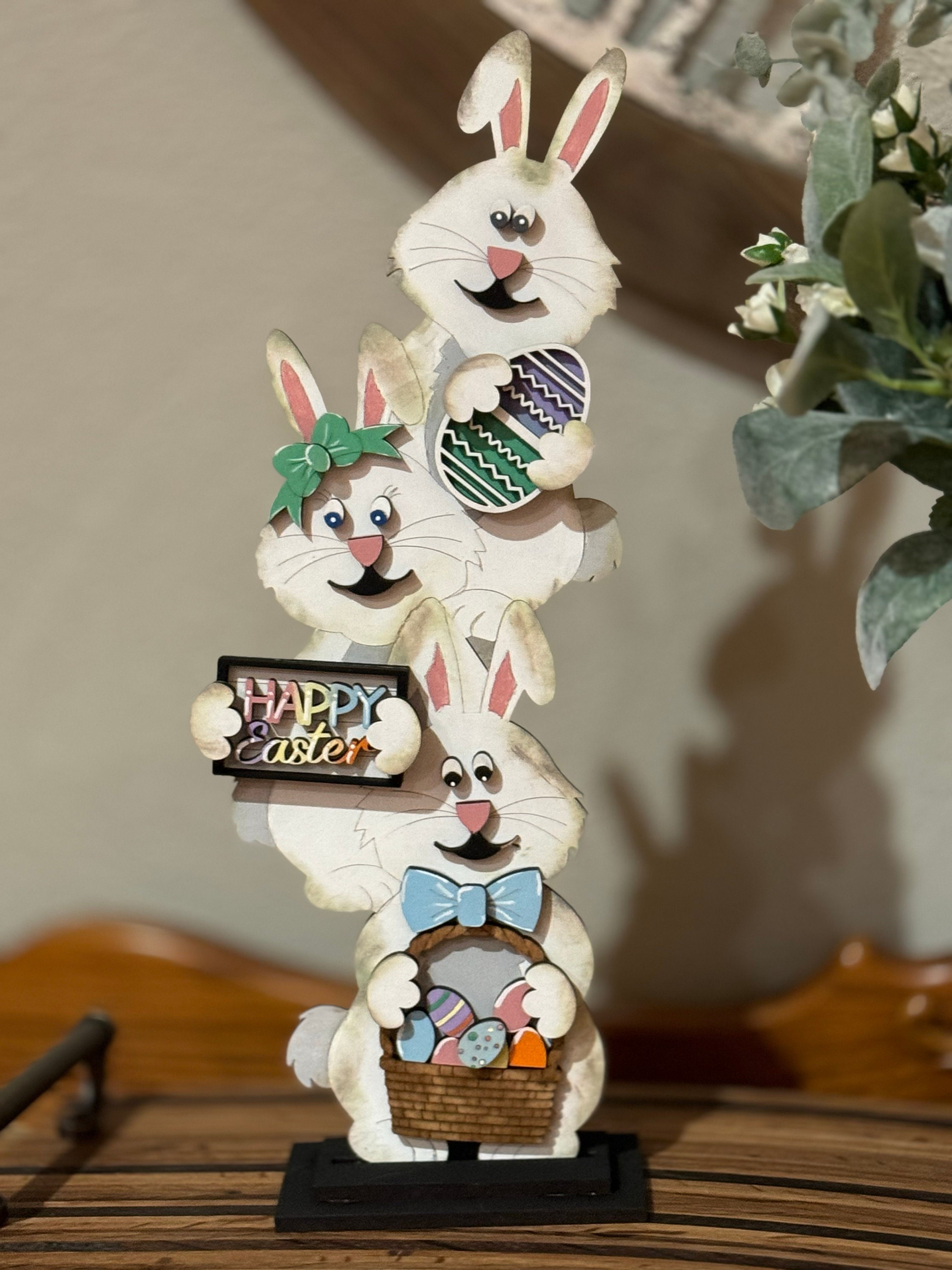 Easter Bunny Stack Shelf Sitter, Tiered Tray Decor, Gift, DIY, Easter ...