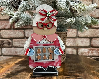 Mrs. Claus Standing Baker Shelf Sitter, Christmas, Farmhouse, Farm, House, Decoration, Cute, Craft, Home Decor