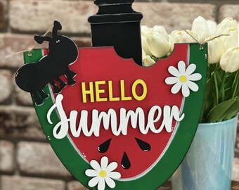 Watermelon Hello Summer Door Hanger