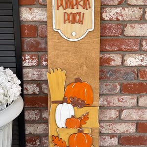 Interchangeable Pumpkin Patch Bucket Porch Leaner, DIY Unfinished Wood