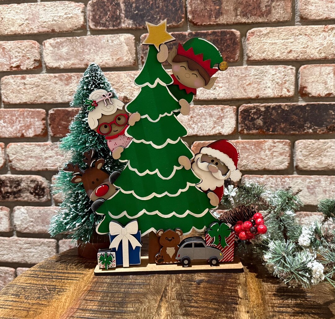 Santa Elf Standing Christmas Tree, Santa Claus, Mrs Claus, Decoration ...