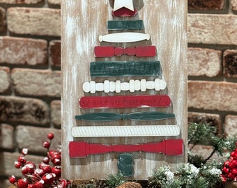 Christmas Tree Spindle Decor, Shelf Sitter, Christmas, Tree, Decoration, Home Decor, Crafting, Craft, DYI