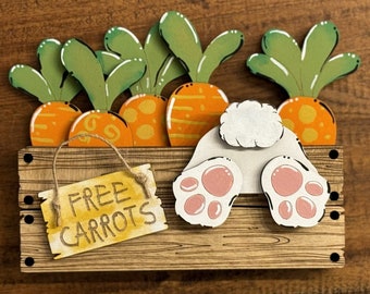 Easter Bunny Carrot Patch Shelf Sitter DIY, Carrot Patch, Bunny Patch, Easter Crate, Easter Decoration, Easter Decor, DIY, Do it Yourself