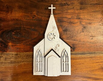 Easter Church Shelf Sitter Decoration, Easter Decor, Easter Decoration, DIY, He Is Risen, Do it Yourself