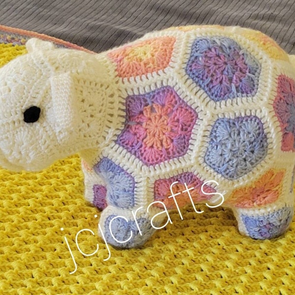 Sheep, Crochet Handmade, Stuffed Animal, Baby shower, nursery decor, African flower motif, Easter, Birthday. Home Decor.