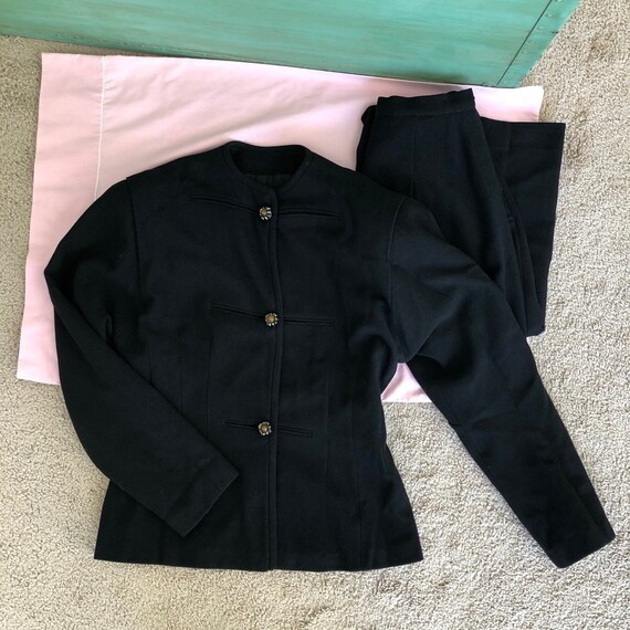 1940s black woolen suit