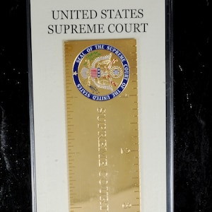 Oberstes Gericht der Vereinigten Staaten, vergoldetes Lineal, 15,2 cm, New Old Stock, Made In USA