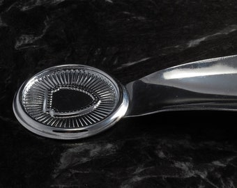 Novo chifre de sapato vintage banhado a prata metal novo estoque antigo