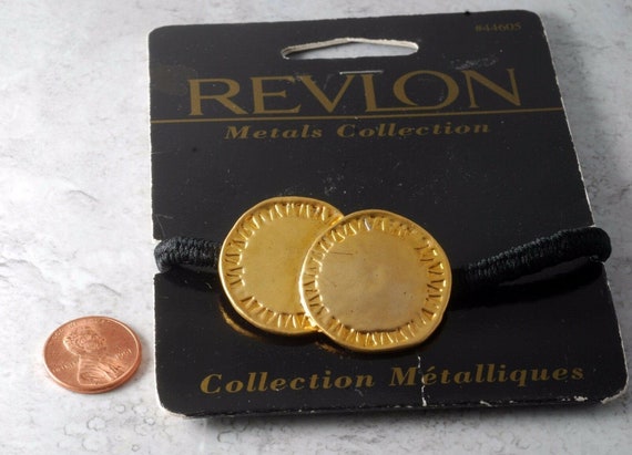 Revlon Hair Ponytail Elastic Gold & Black Metals … - image 1
