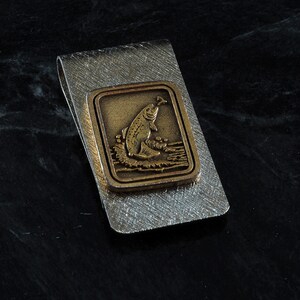 Mixed Metal Money Clip Stainless Steel Money Holder Business Card Organizer  Embossed Brass Front Unique Money Clip Slender 