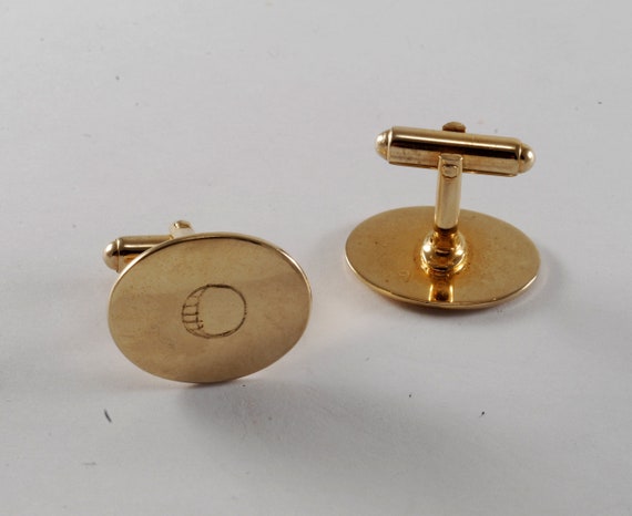 Vintage ANSON Oval Cuff Links Men's Cufflinks Jew… - image 1