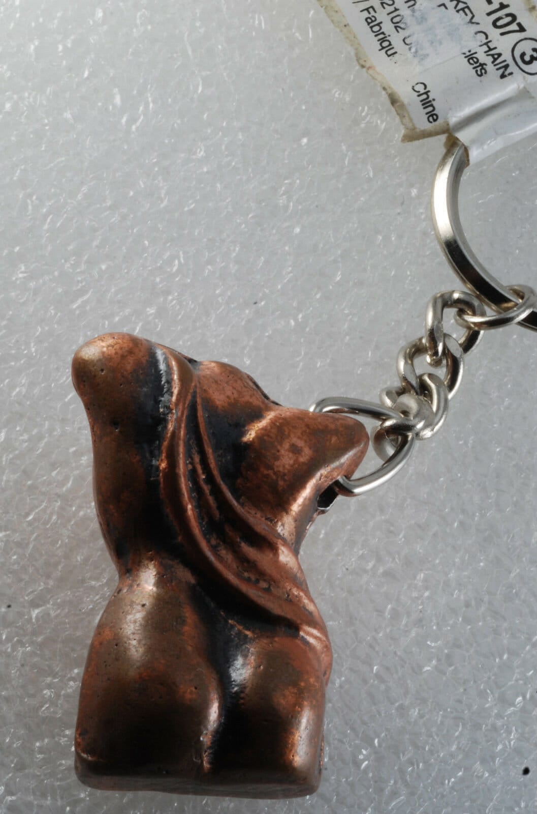 Female Nude Bust Key Chain Bronze Color Metal FOB Key Ring Collectible ...