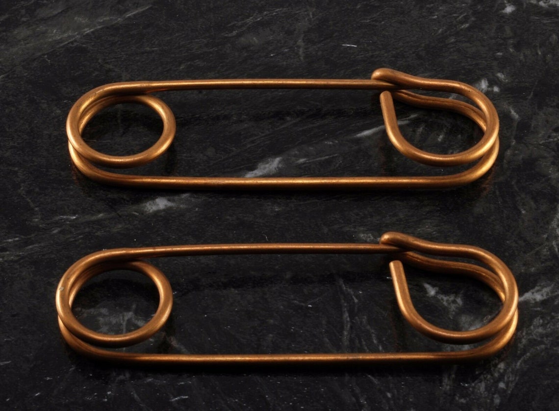 Vintage Large Blanket or Kilt Pins Raw Brass Lot of 2 NOS 3 Etsy