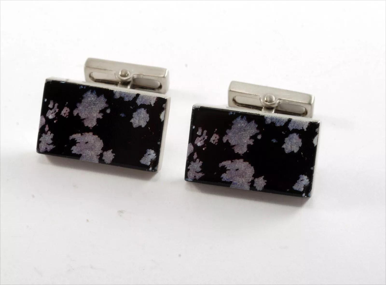 Boutons De Manchette Homme Kenneth Cole Argentés Vintage - Avec Boîte D'origine - Occasion